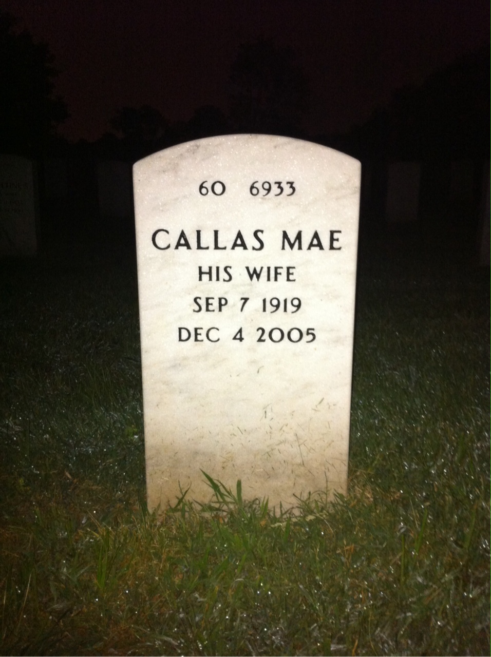 Back of headstone — James Sharpe