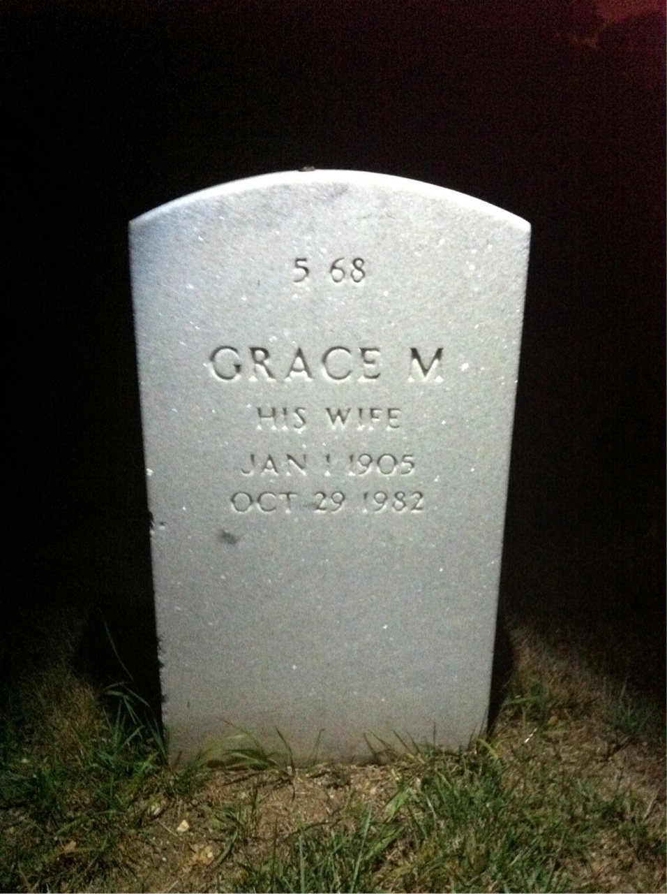 Back of headstone — William L Ritter
