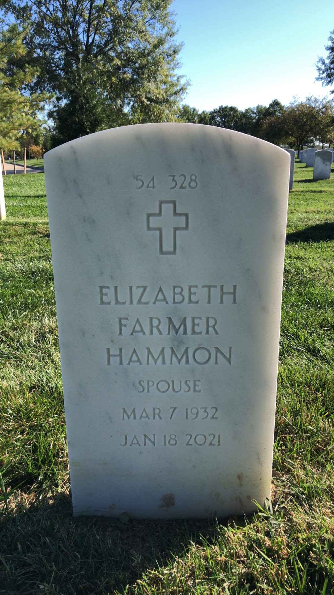Back of headstone — Colin Hammon