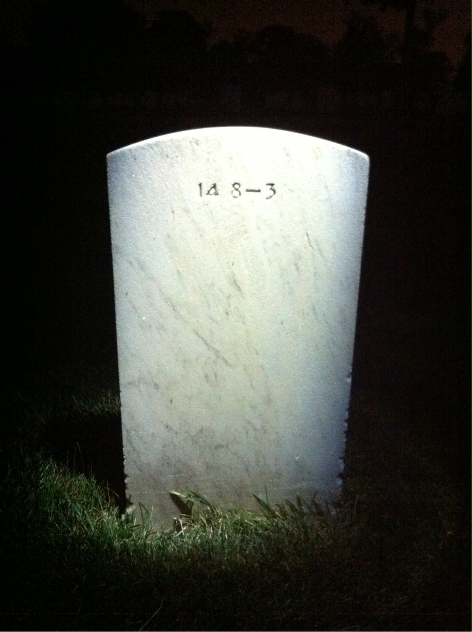 Back of headstone — Clarence Adams