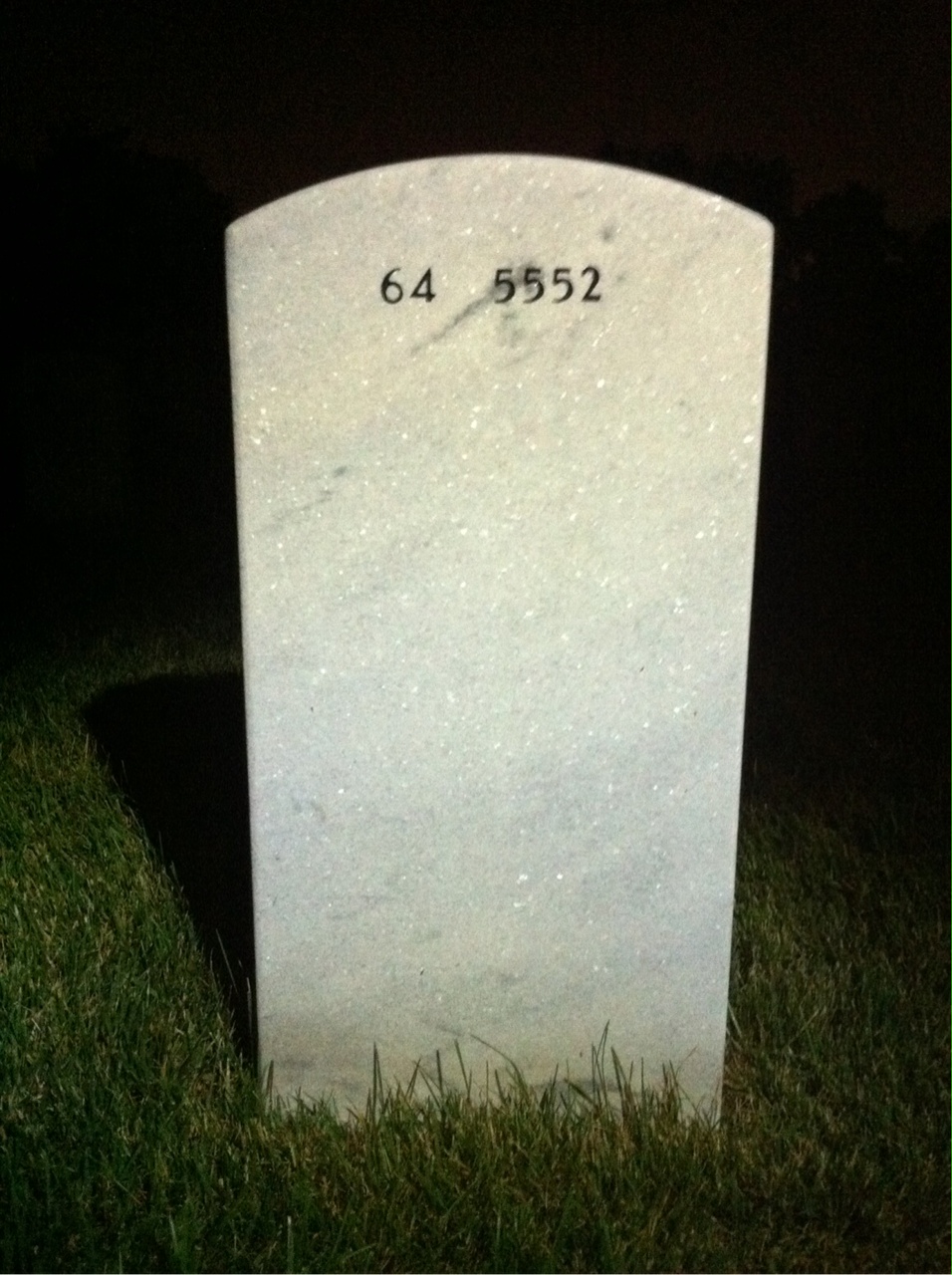 Back of headstone — Julius Simms