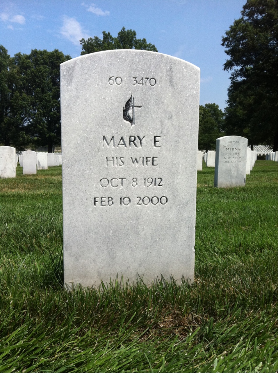 Back of headstone — John Ankeny