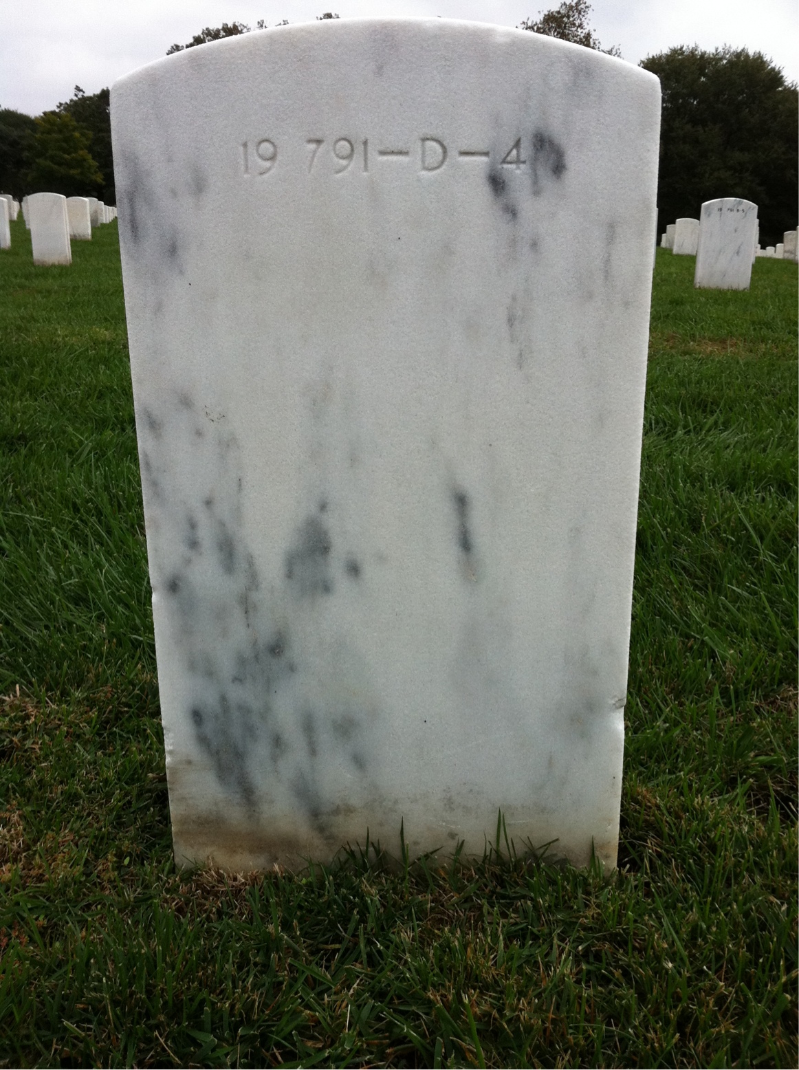 Back of headstone — Chester Anderson