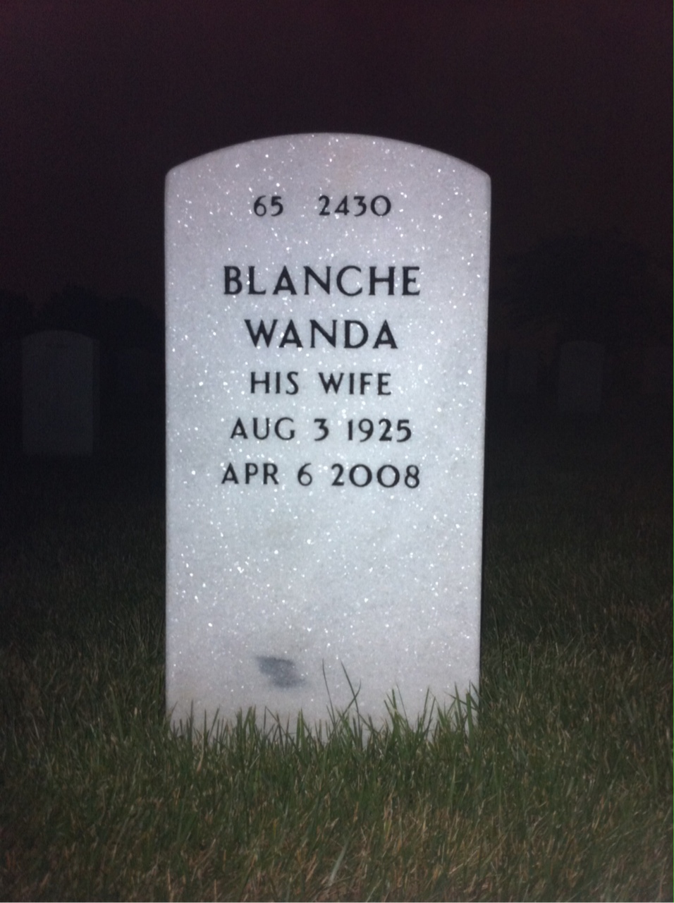 Back of headstone — Trinkle Taylor