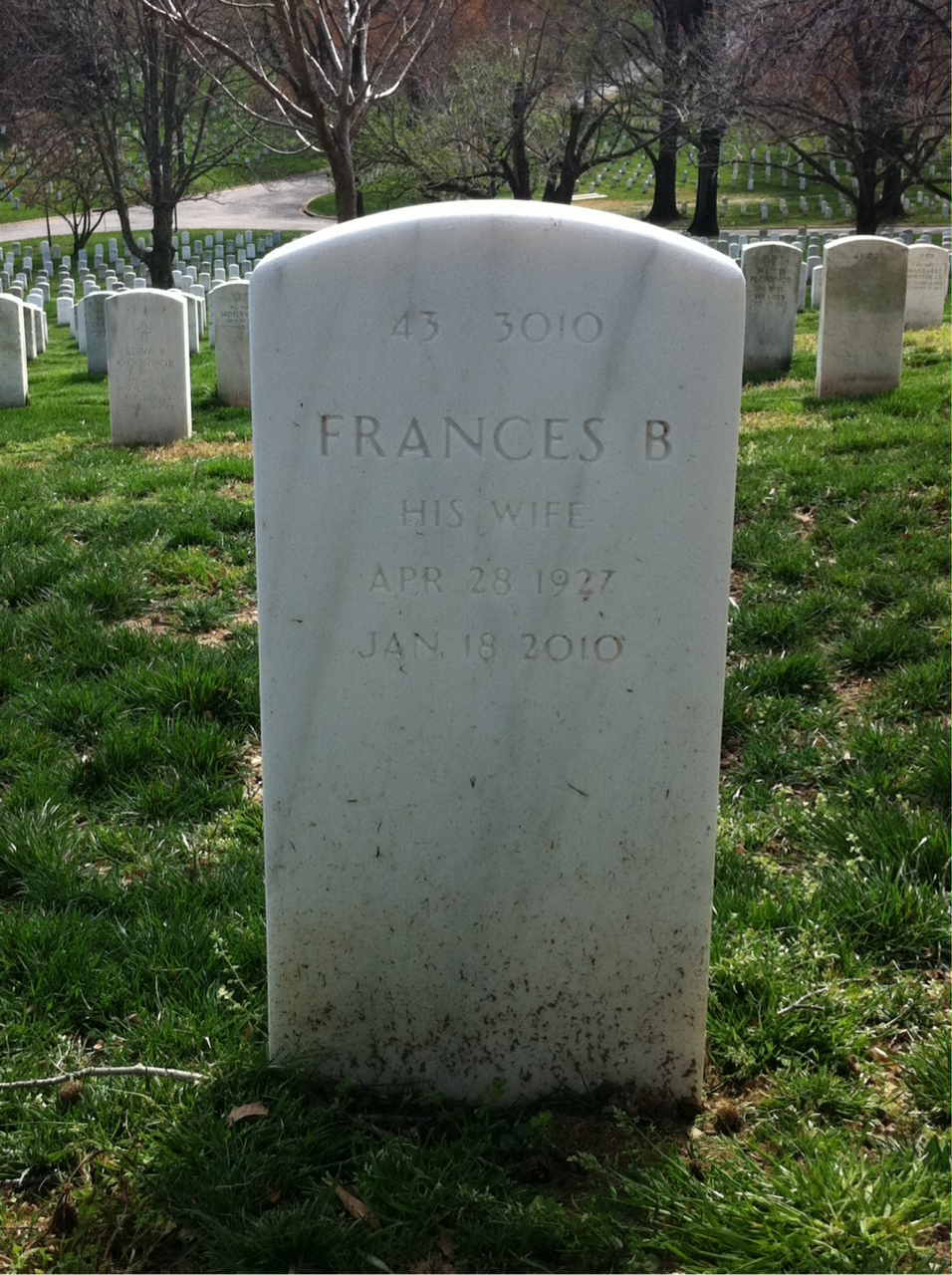 Back of headstone — Jack Allen