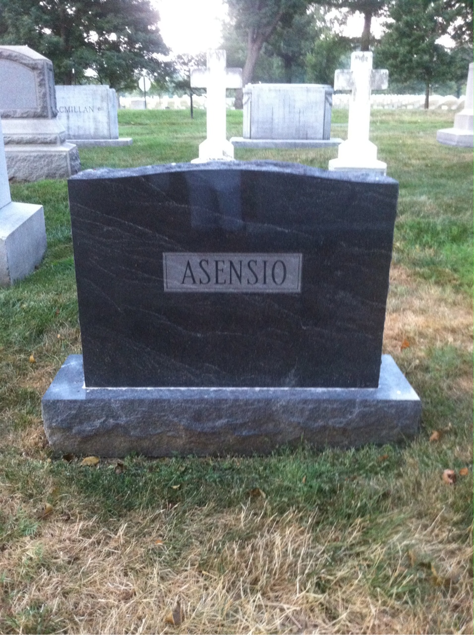 Back of headstone — Manuel Asensio