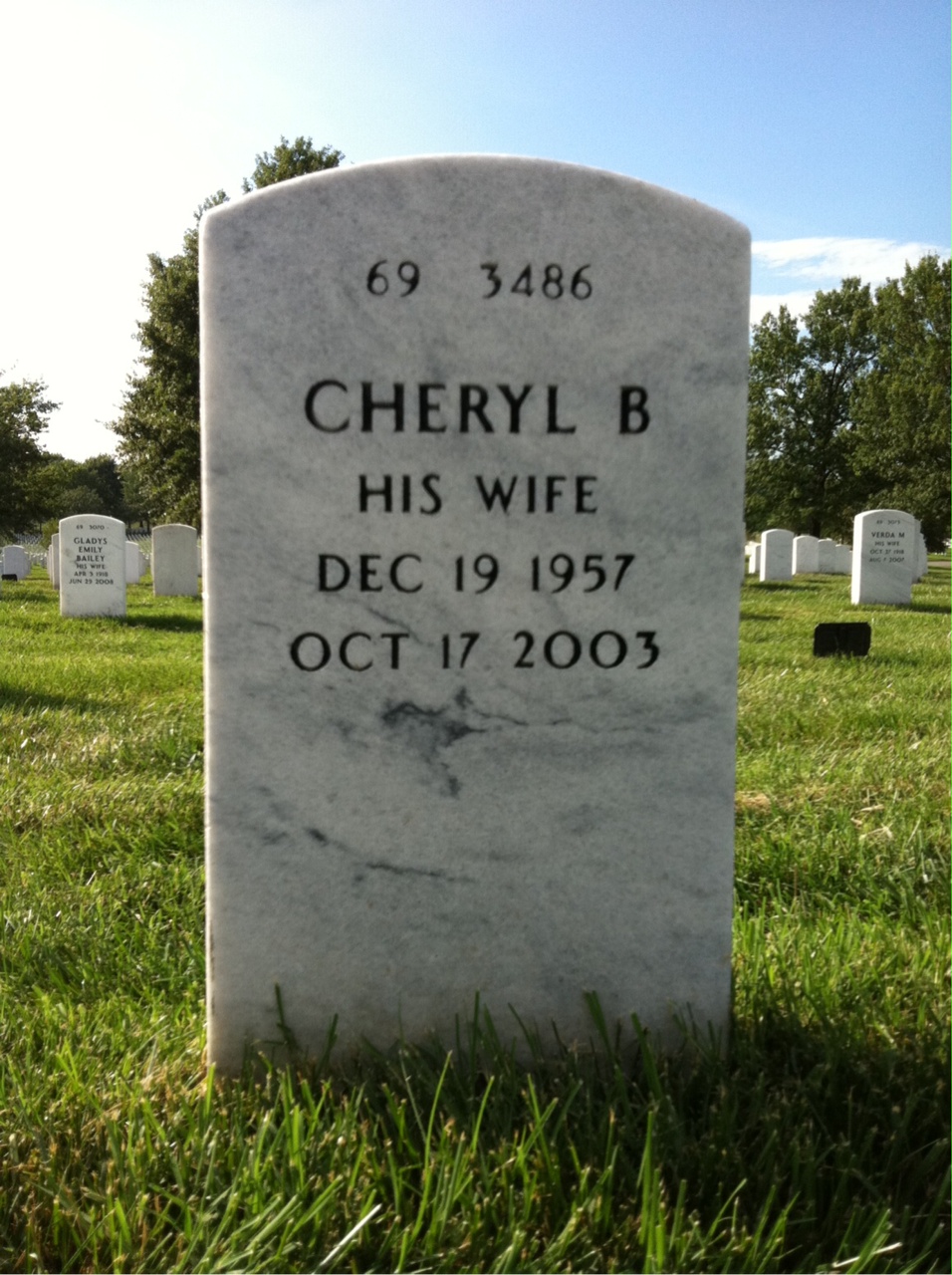 Back of headstone — Michael Young