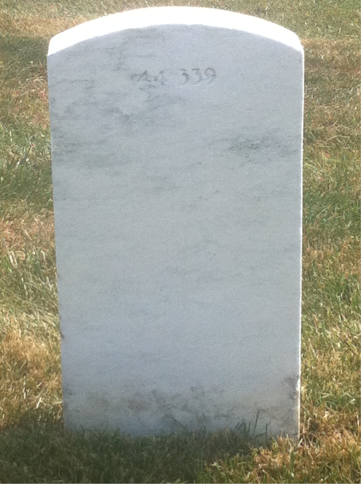 Back of headstone — Ruth Baker