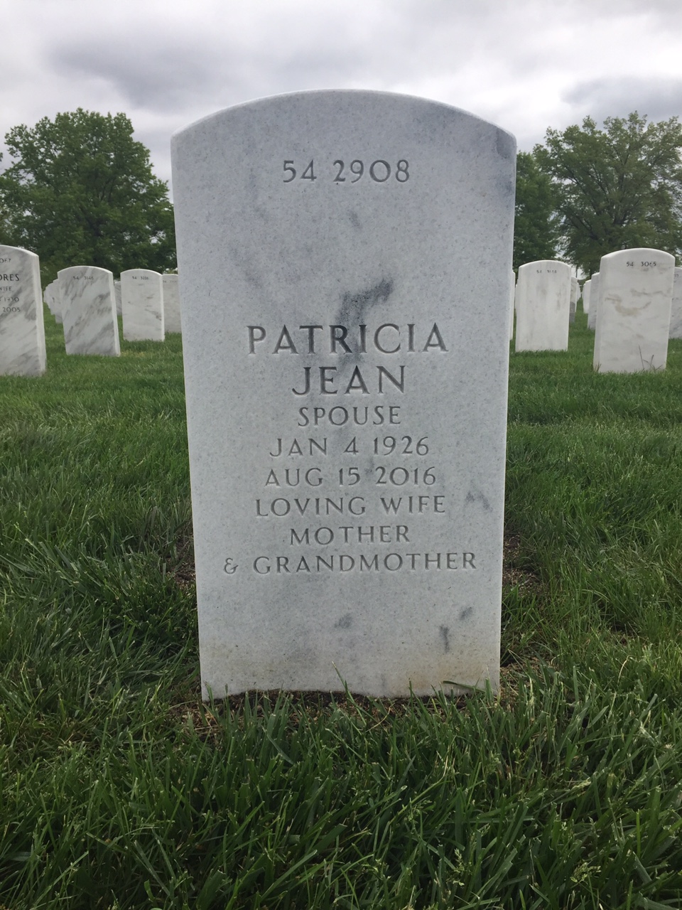Back of headstone — Warren Meyer