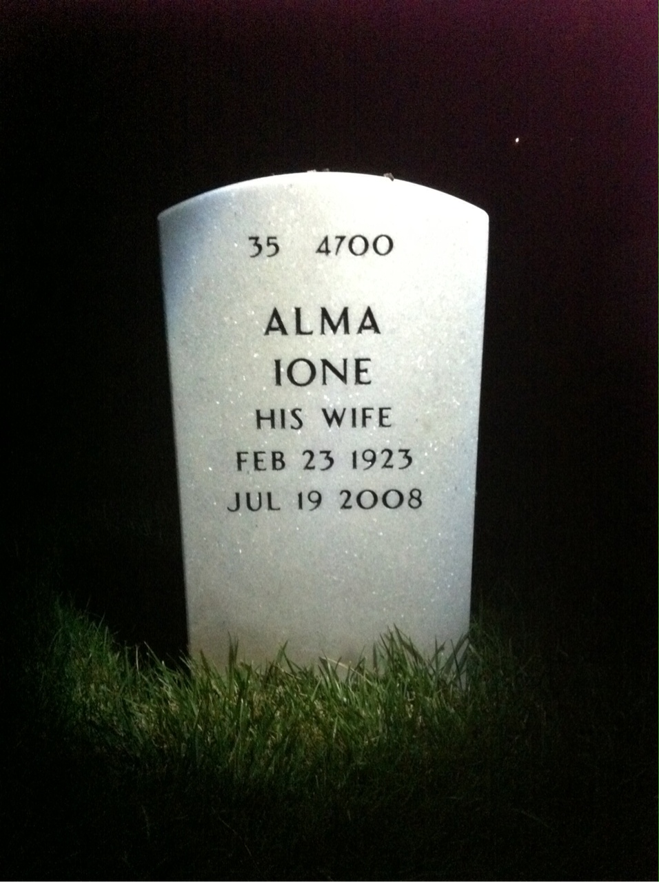 Back of headstone — Herman Brock