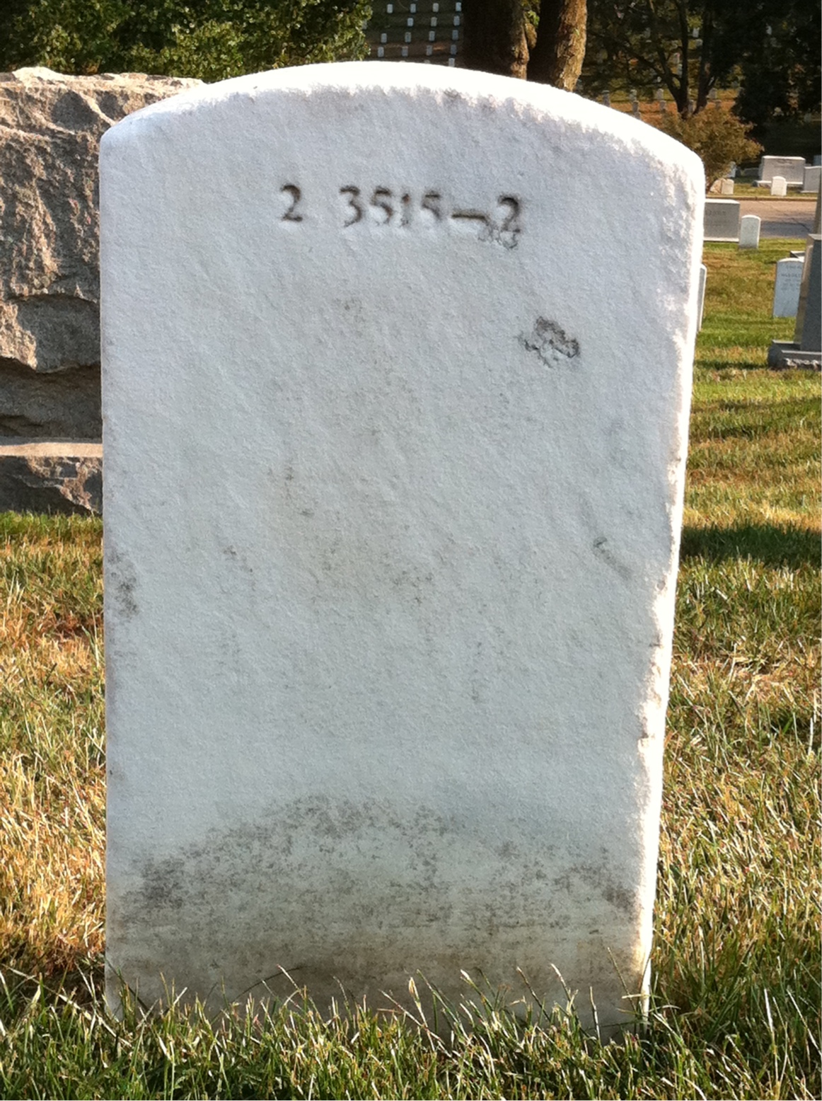 Back of headstone — Paula Mills