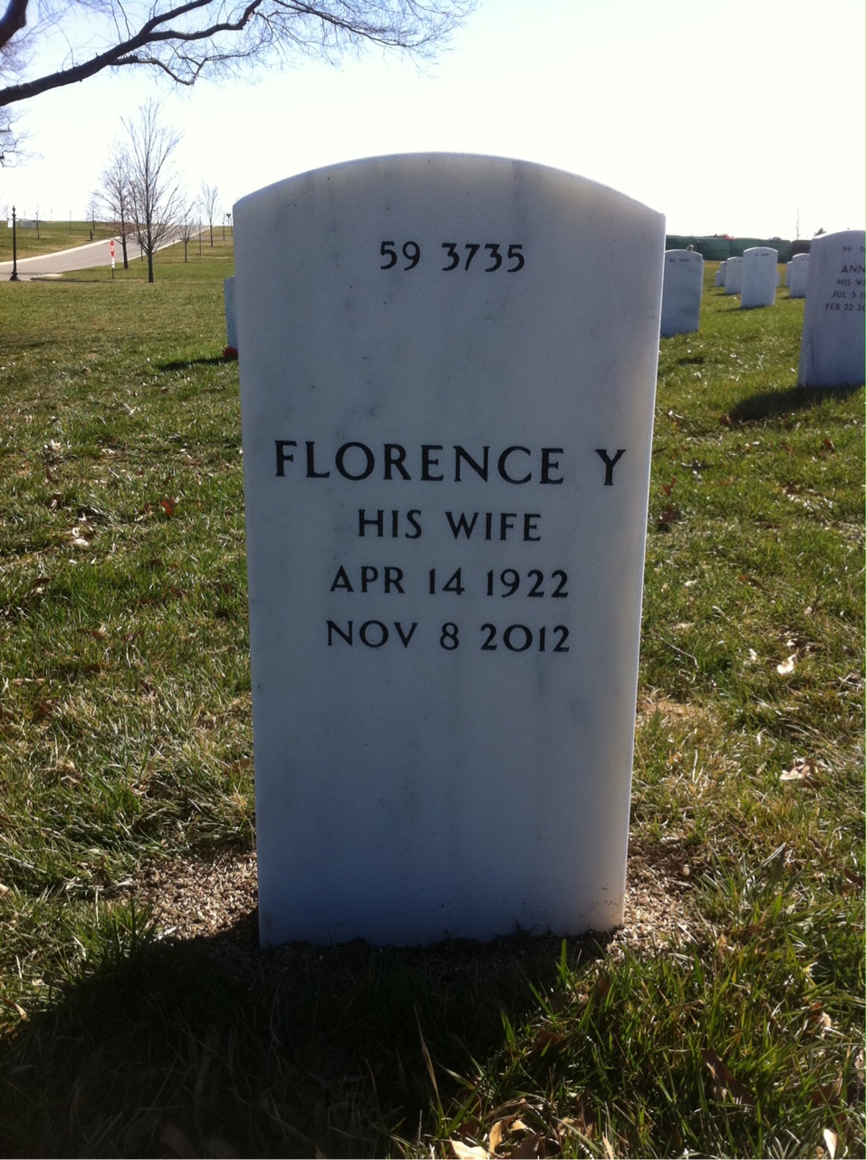 Back of headstone — Jack Schenk