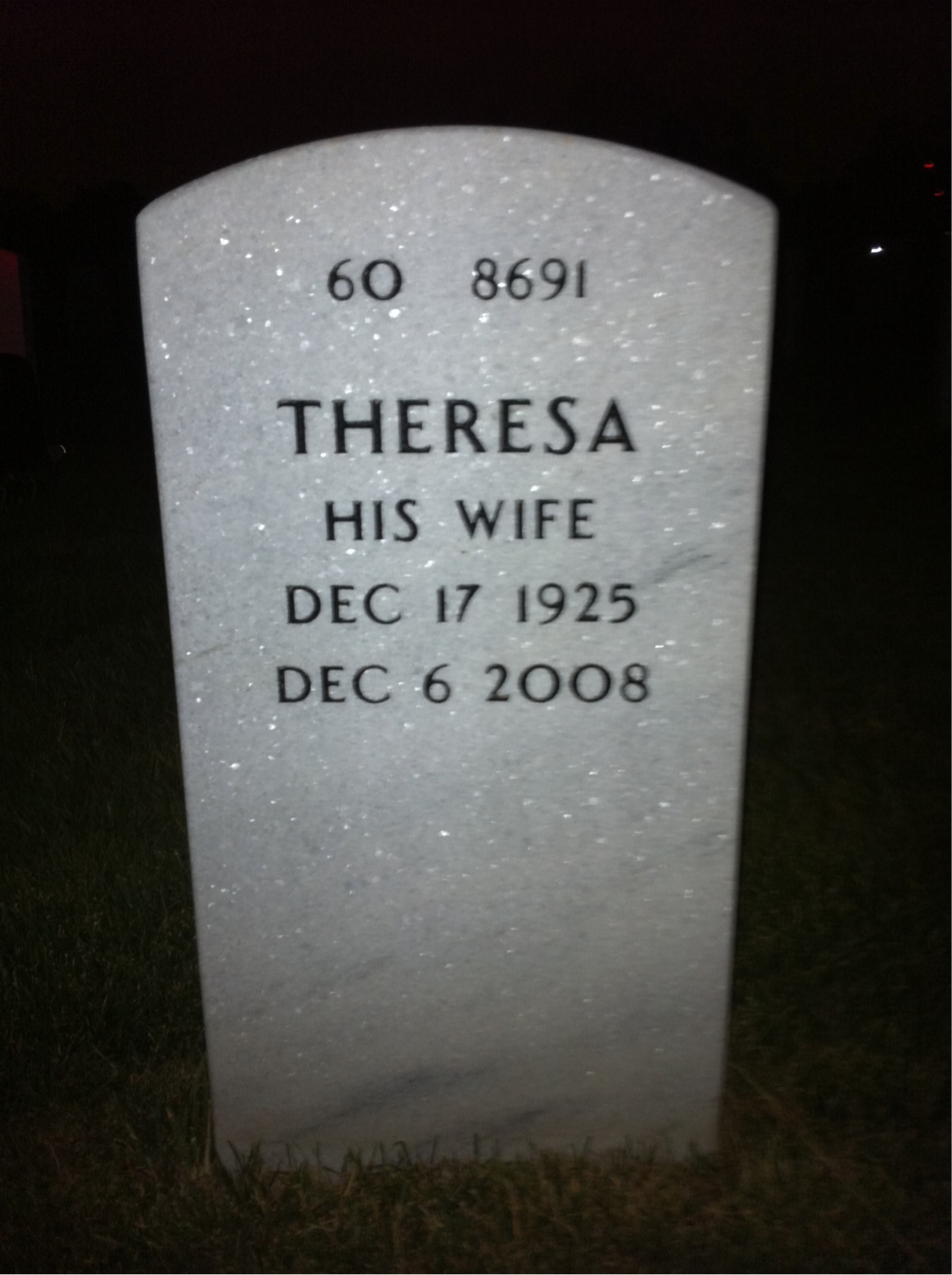 Back of headstone — Richard Auth
