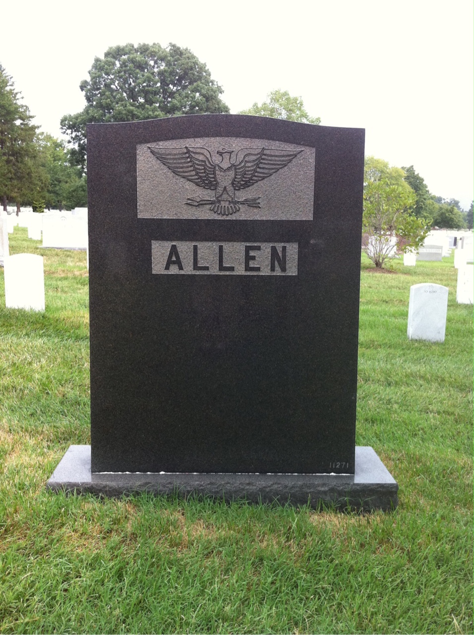 Back of headstone — William Allen