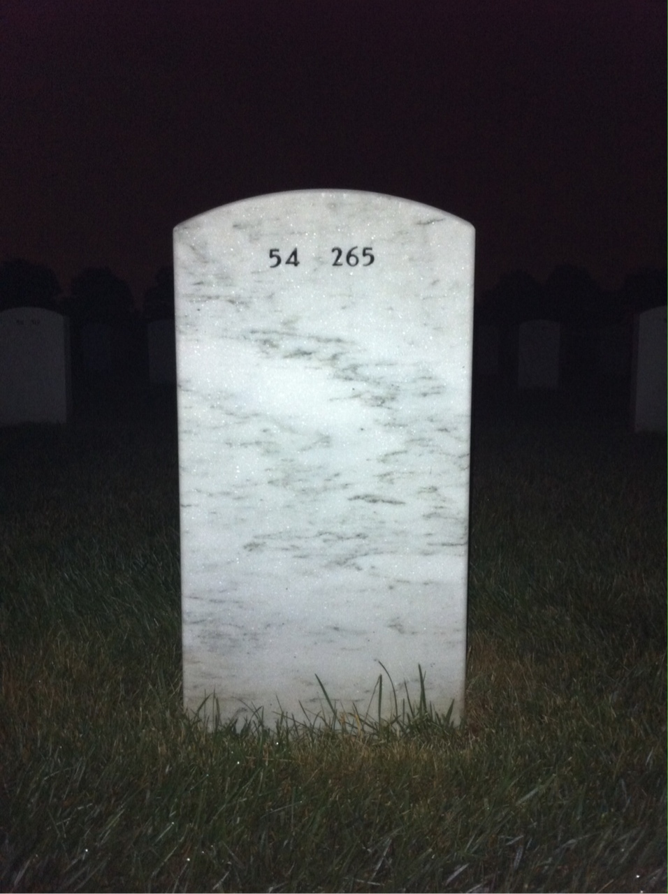 Back of headstone — Ernest Kahlan