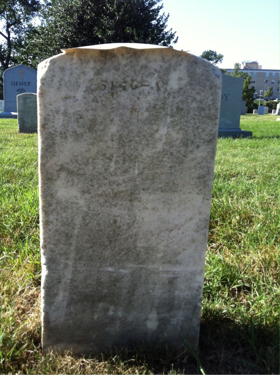 Back of headstone — George Barnum