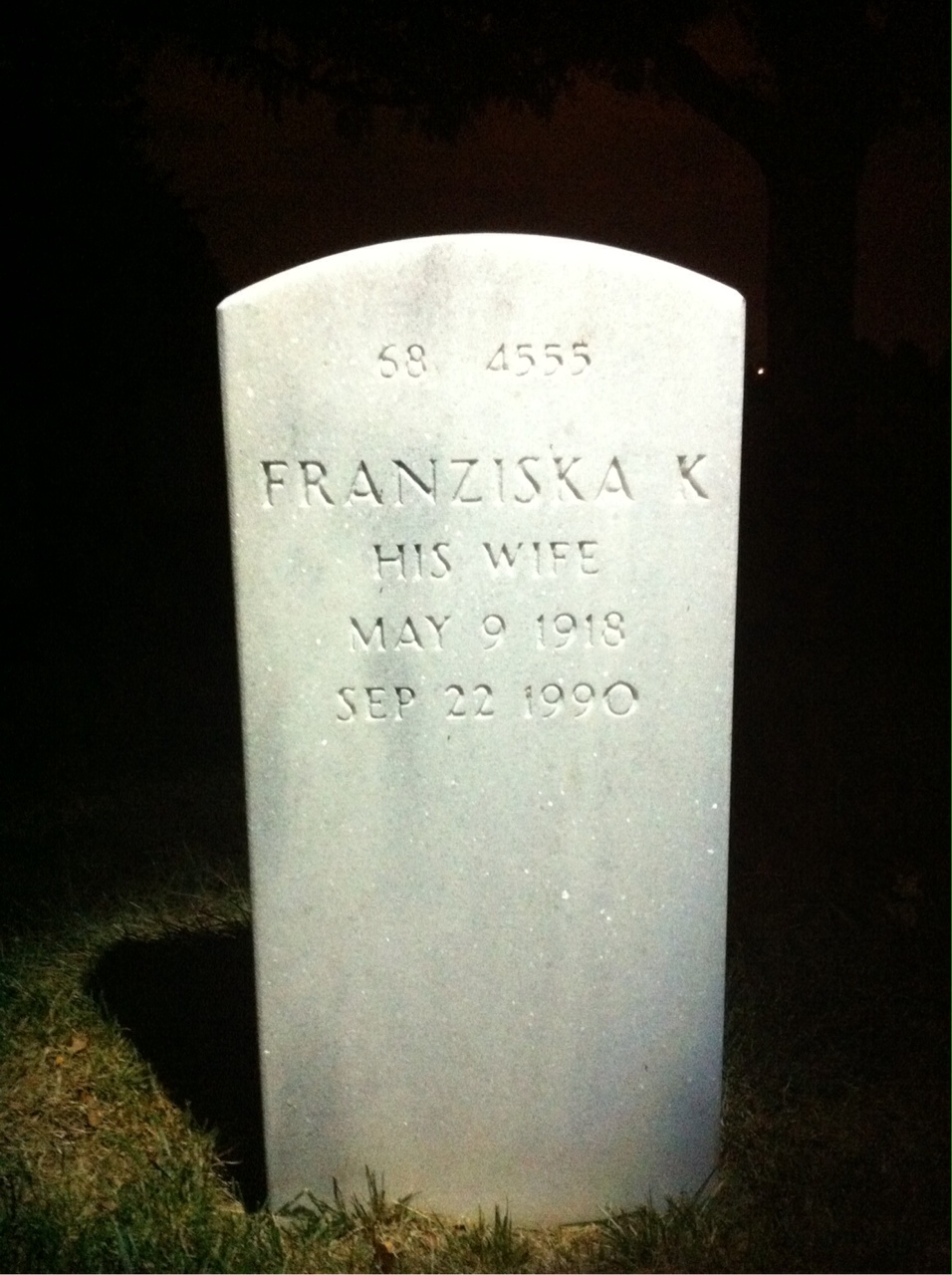 Back of headstone — Emmitt Sheridan
