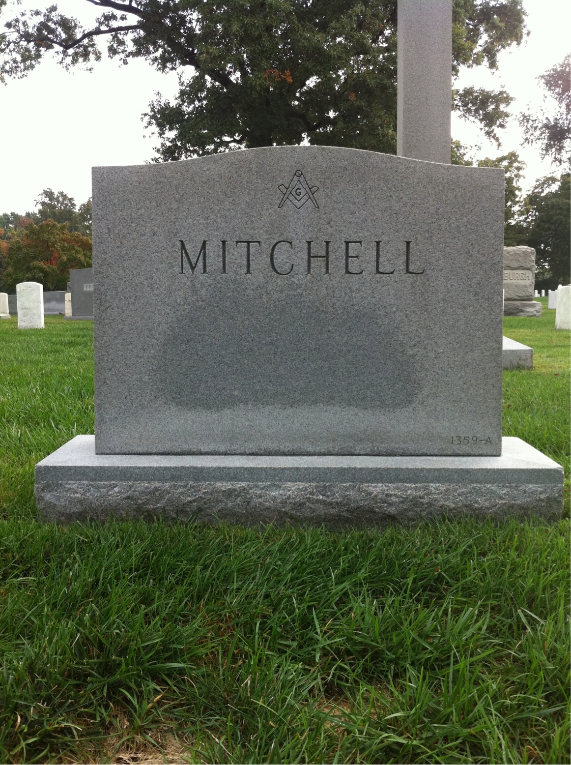Back of headstone — Adele Mitchell