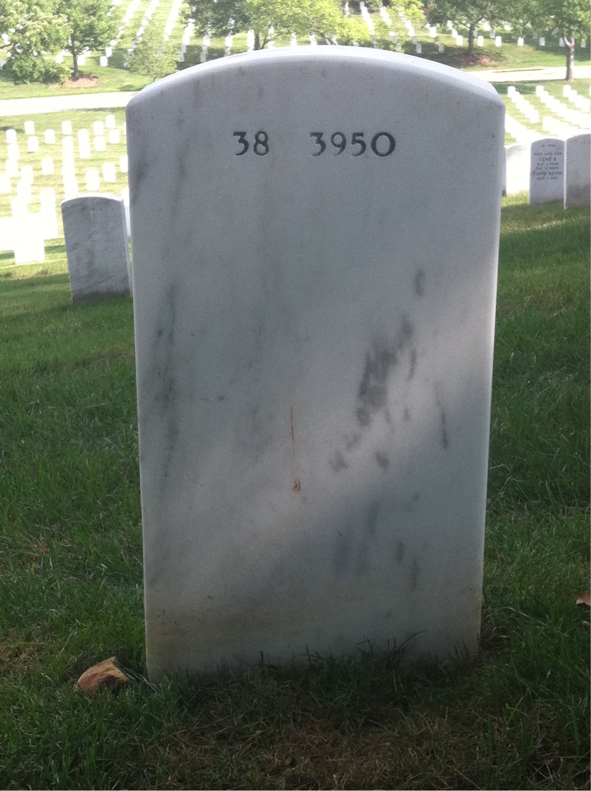 Back of headstone — Willus Crump