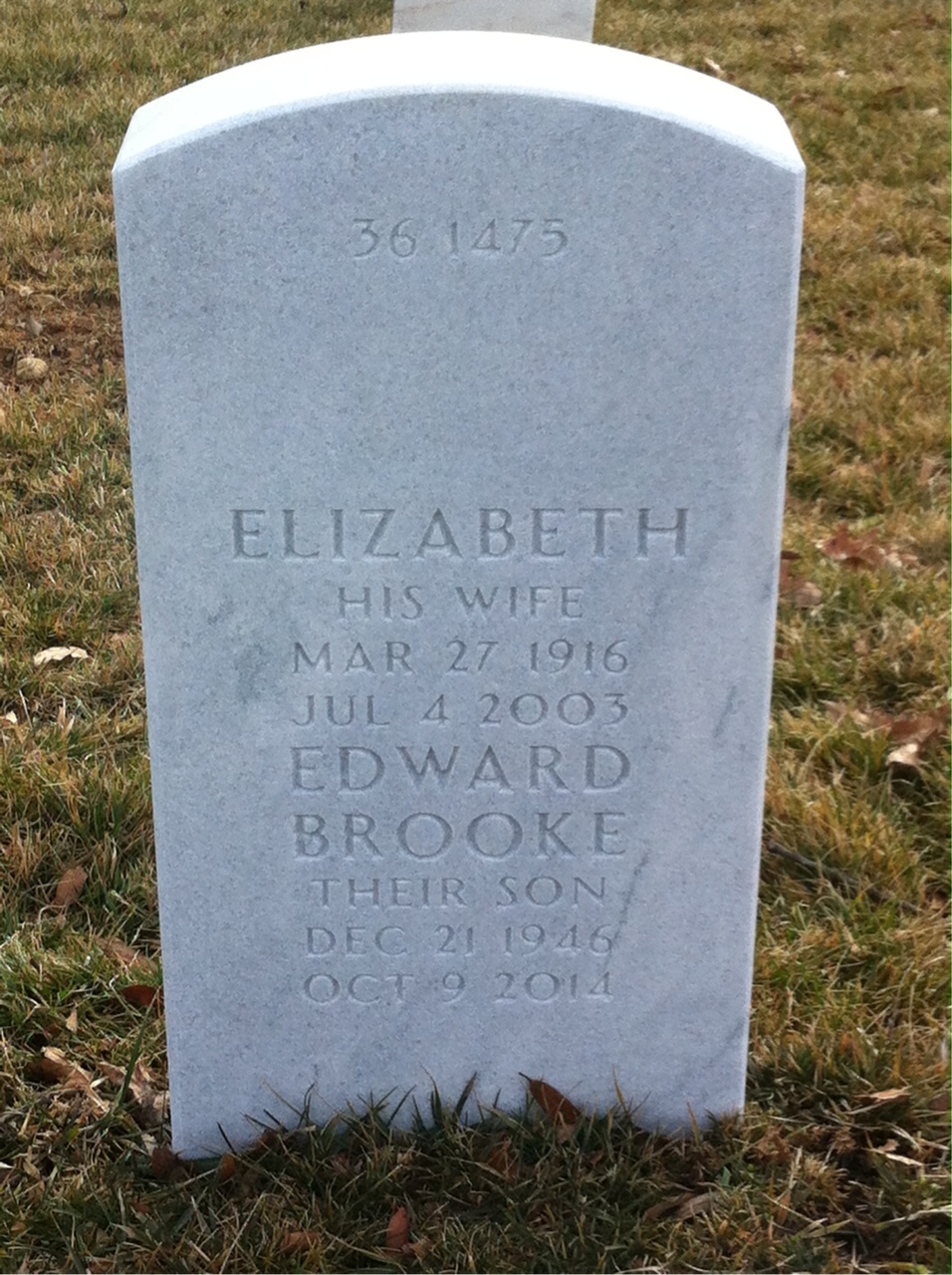 Back of headstone — William Hall