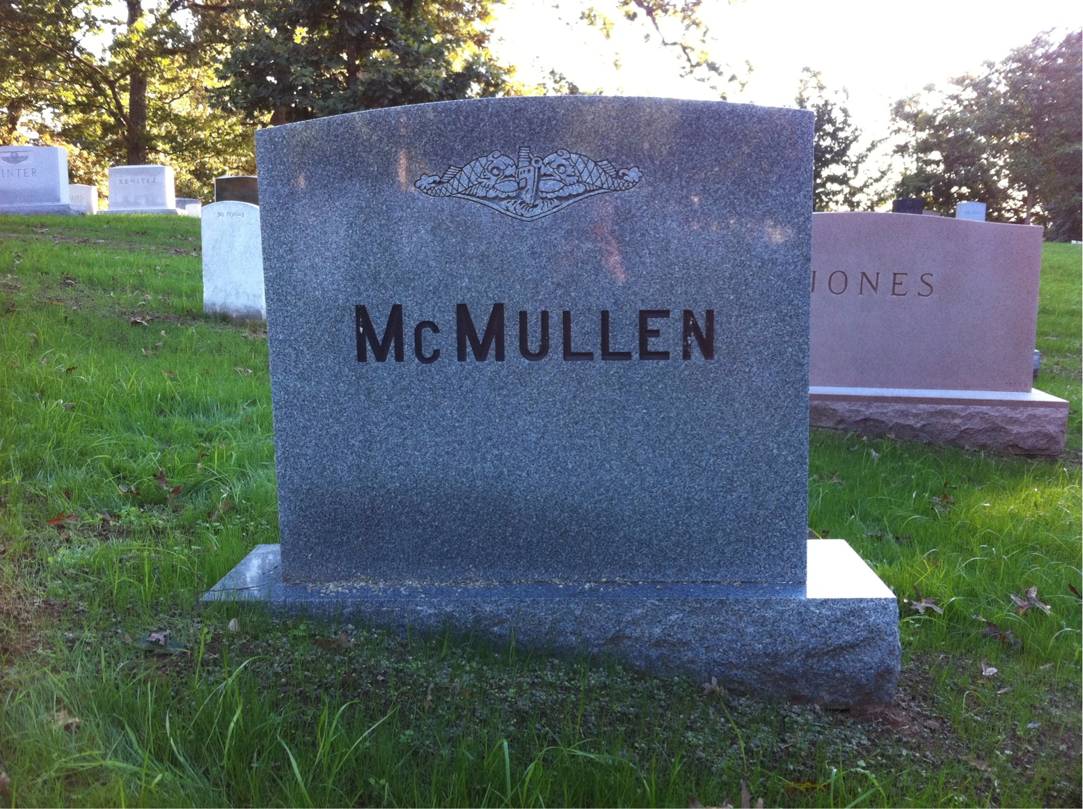 Back of headstone — Frank Mcmullen