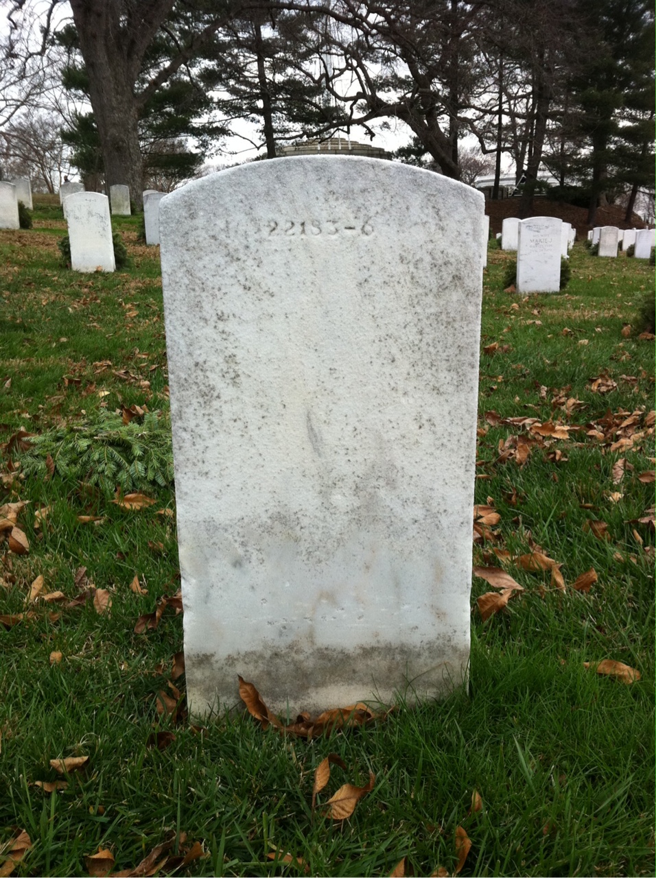 Back of headstone — William R Day