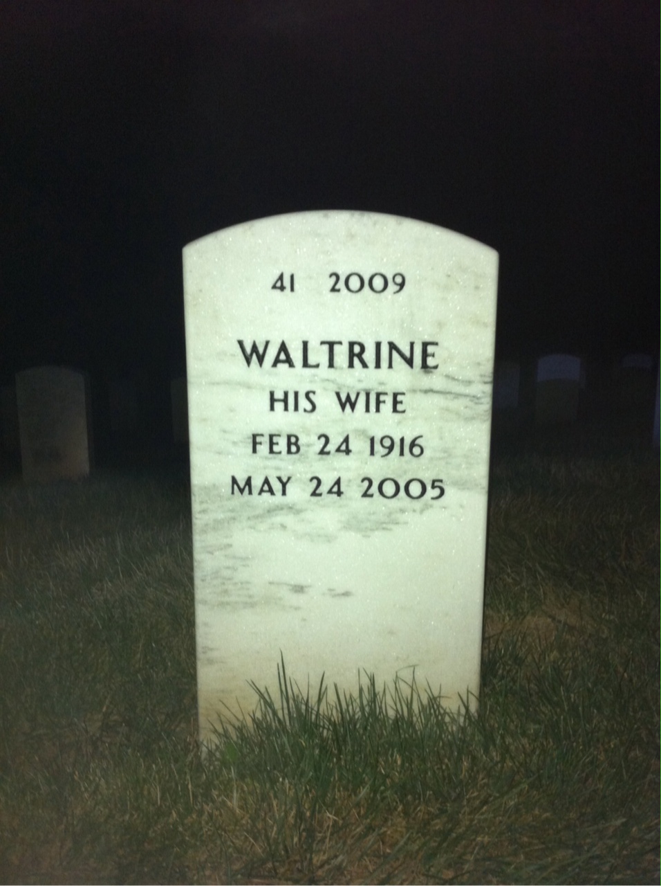 Back of headstone — Ellis Walker