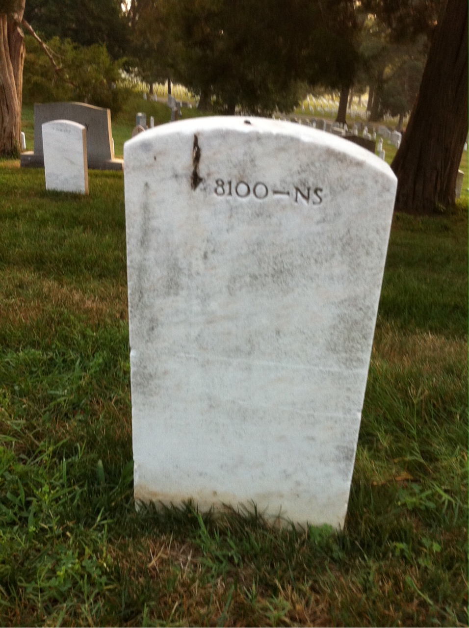 Back of headstone — Howard Agne