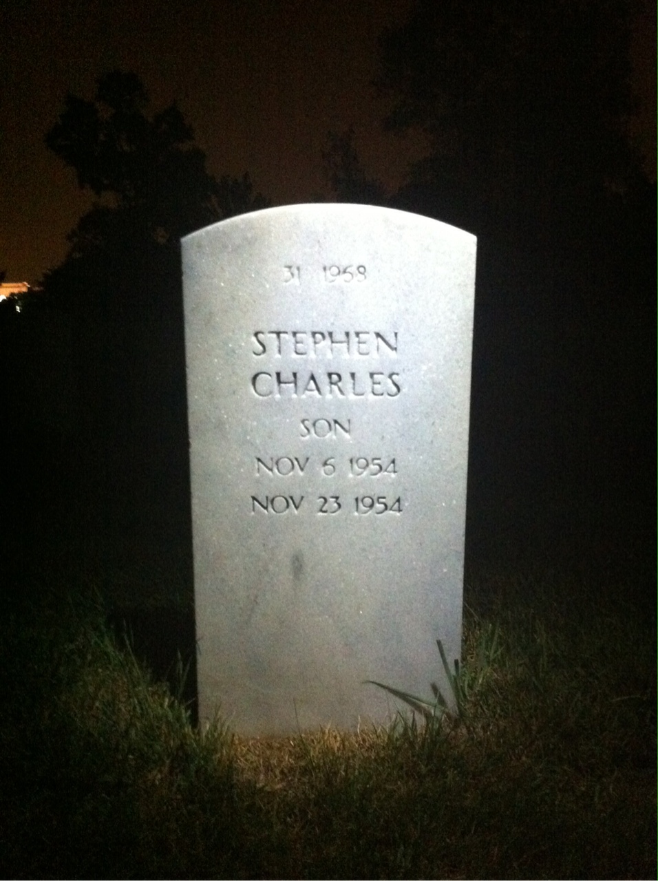 Back of headstone — Charles Forbush