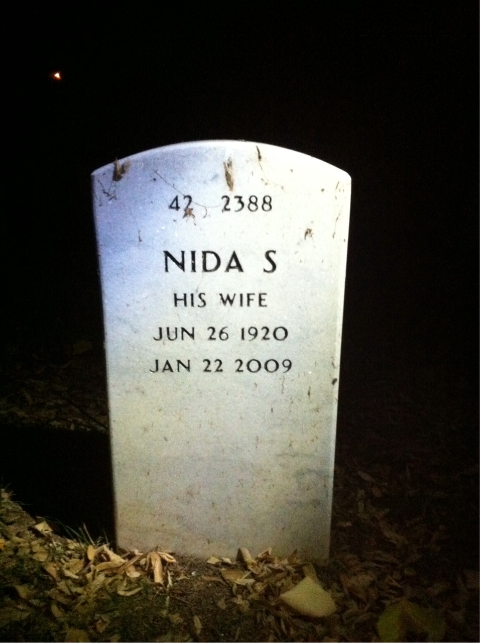 Back of headstone — John Newman