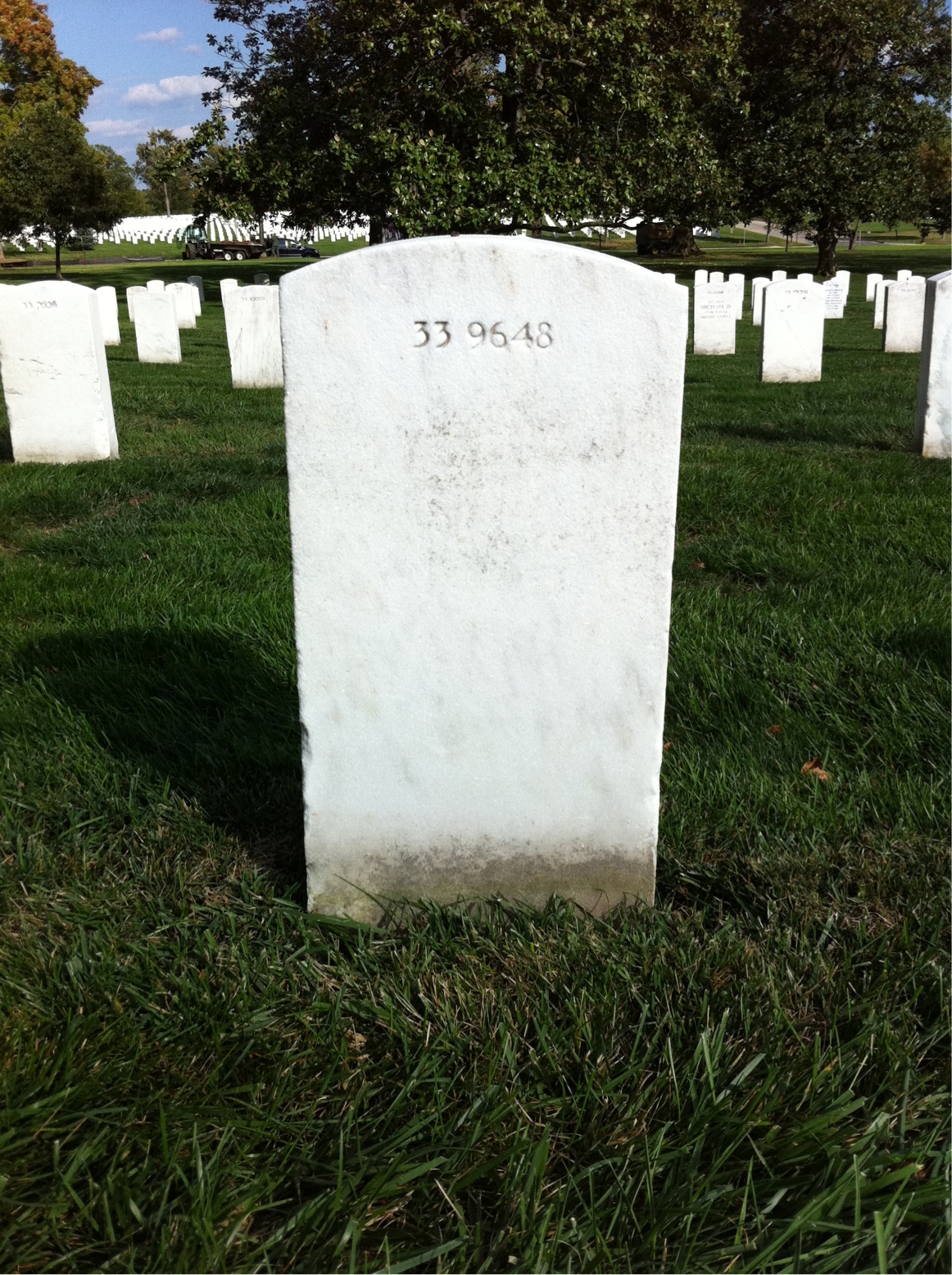 Back of headstone — Clara Allen