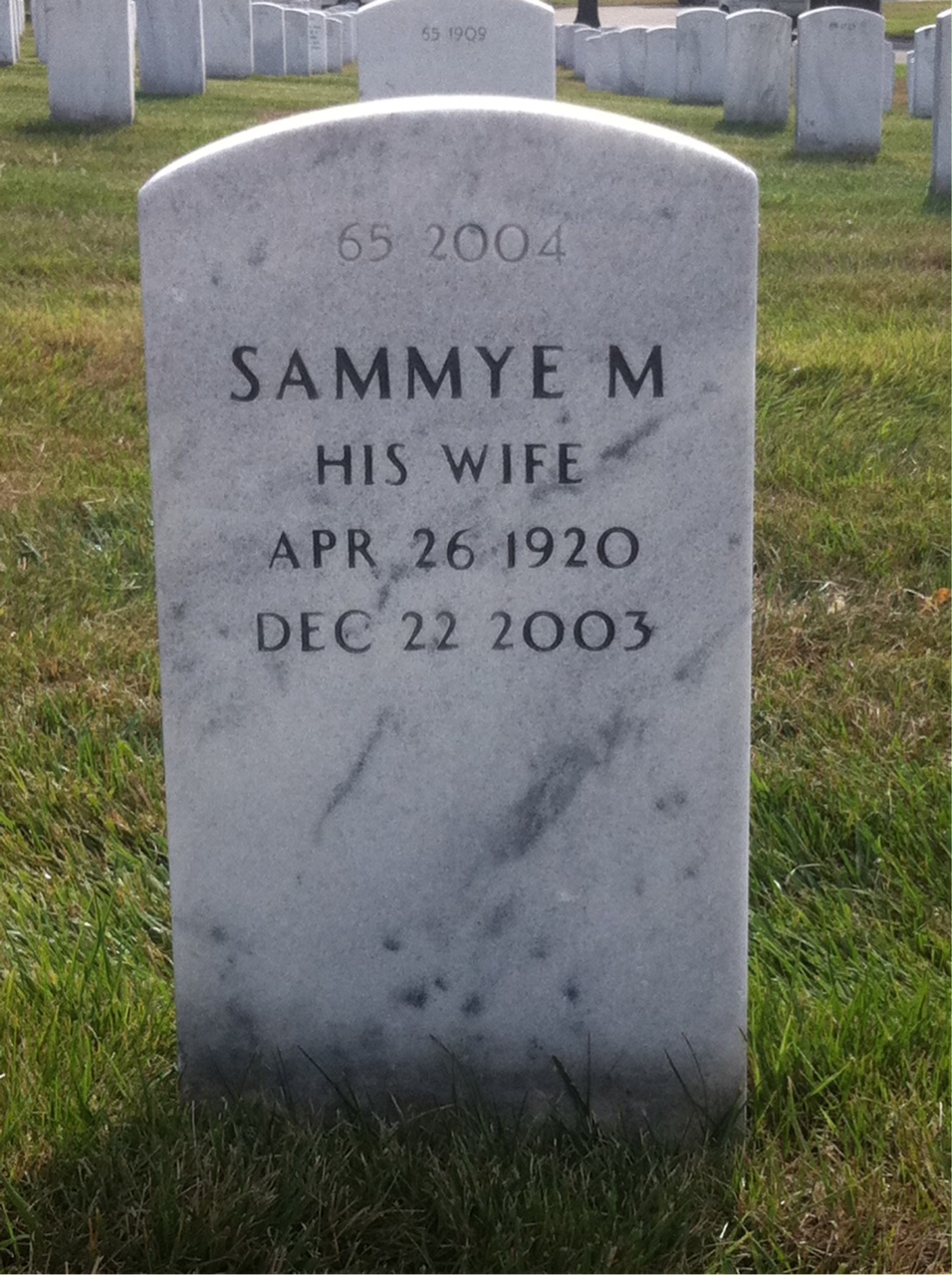 Back of headstone — Morris Mills