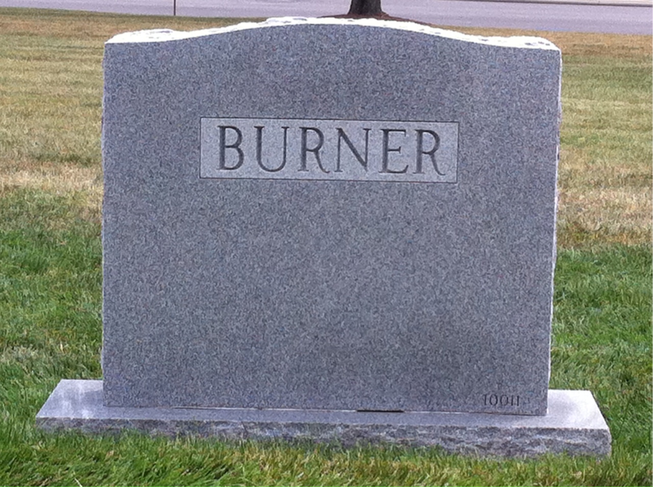 Back of headstone — Raynard Granville Burner