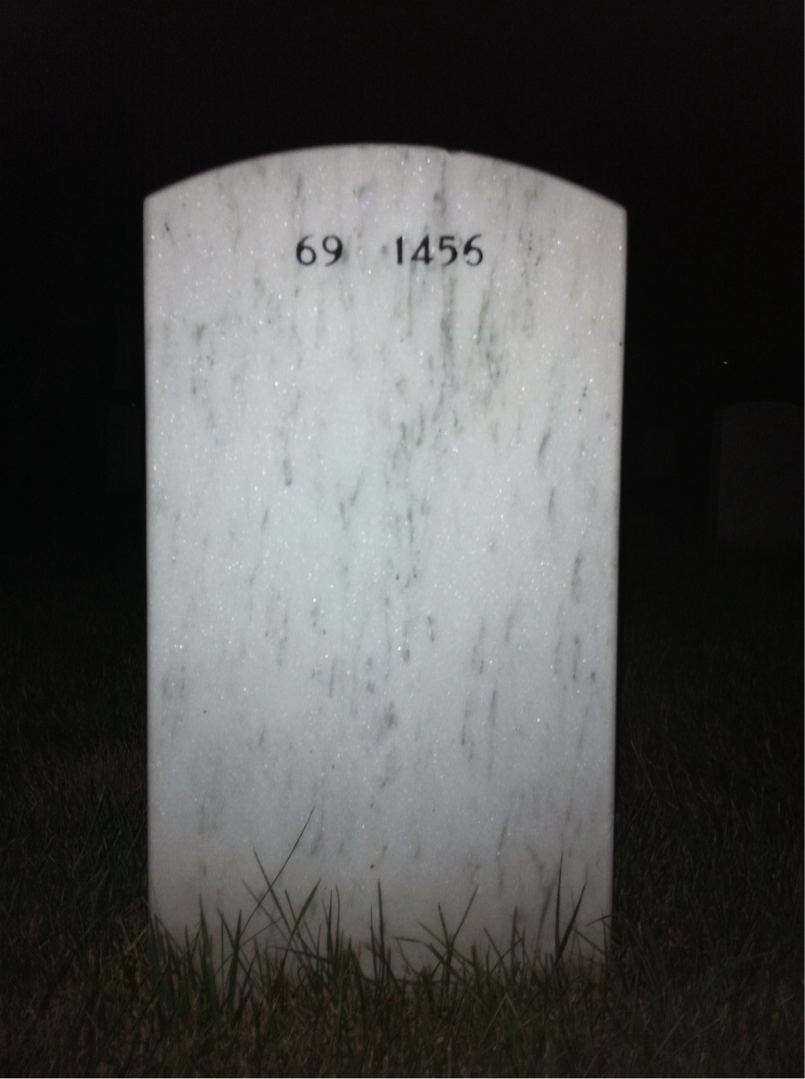 Back of headstone — David Chamberlain