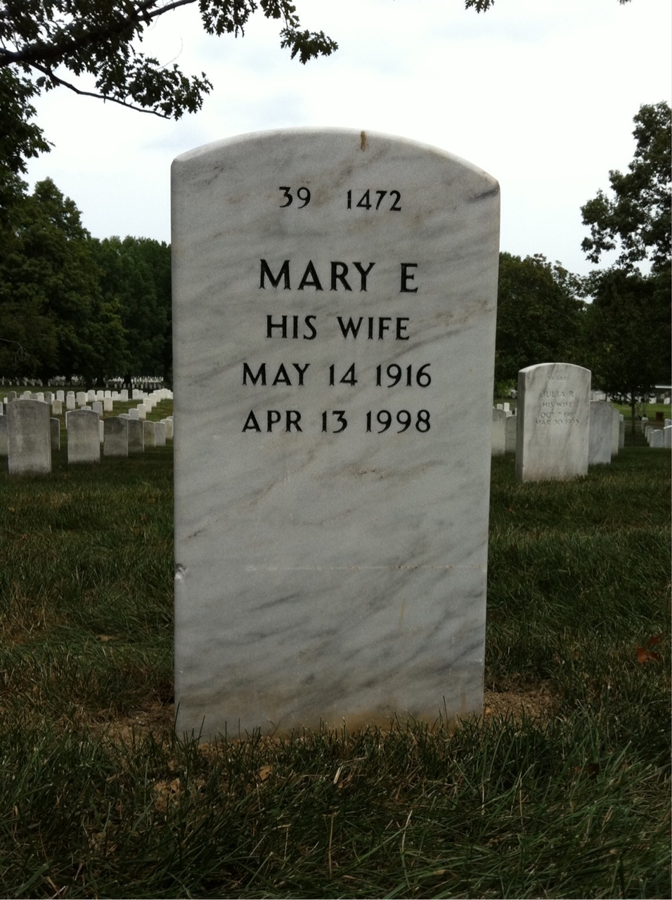 Back of headstone — Eugene Sabo