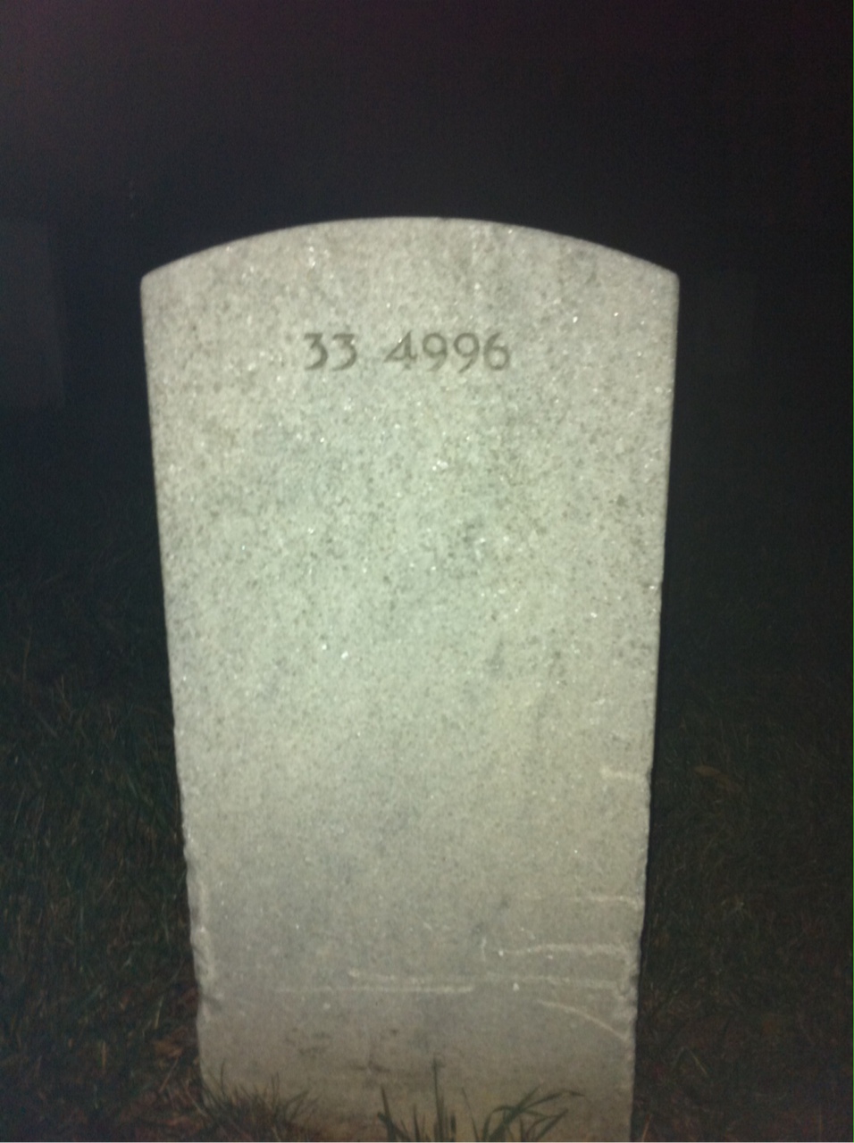 Back of headstone — Charles Arnold