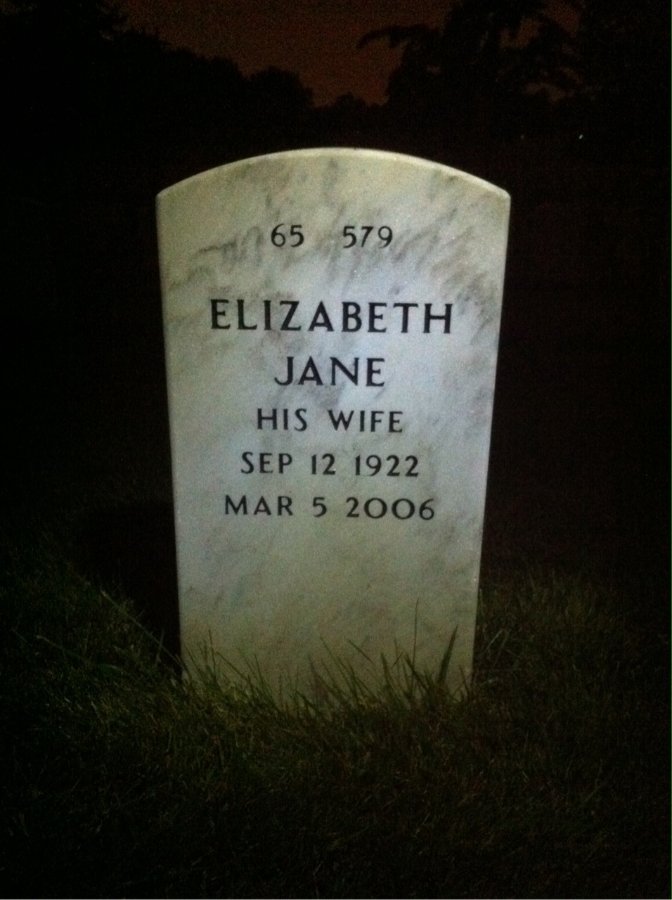 Back of headstone — Neill Miles
