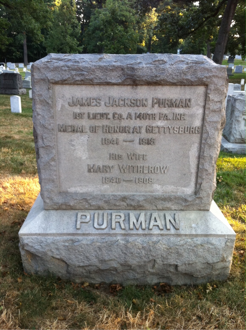 Headstone of James J. Purman