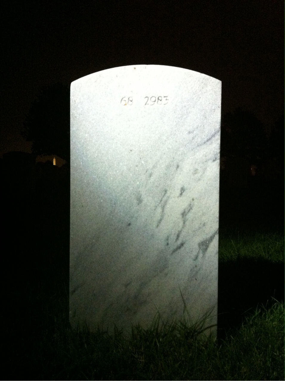 Back of headstone — Carl Atkins
