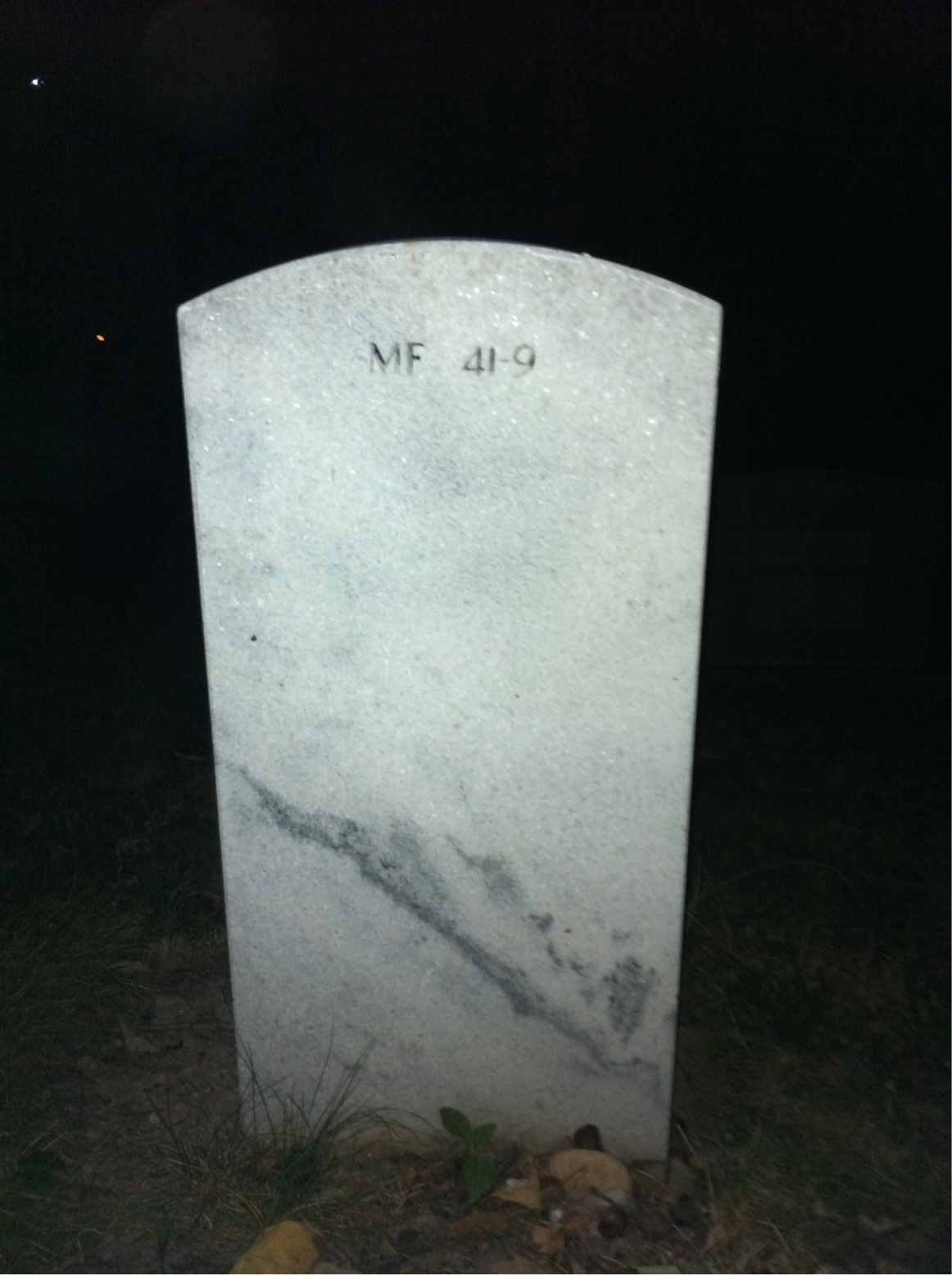 Back of headstone — William Gardner Erickson