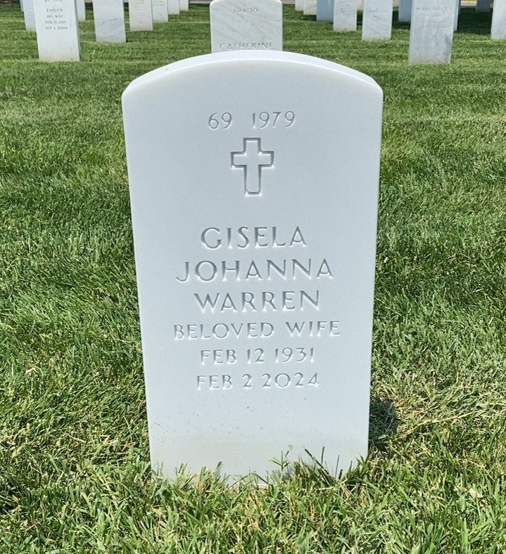 Back of headstone — Addison Warren