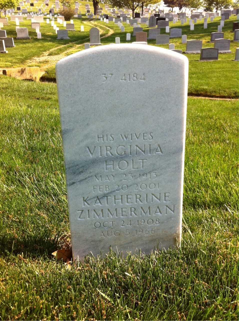 Back of headstone — Arthur Theodore Henrickson