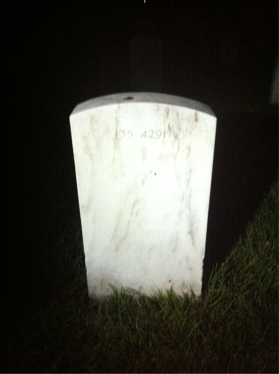 Back of headstone — John D Chason