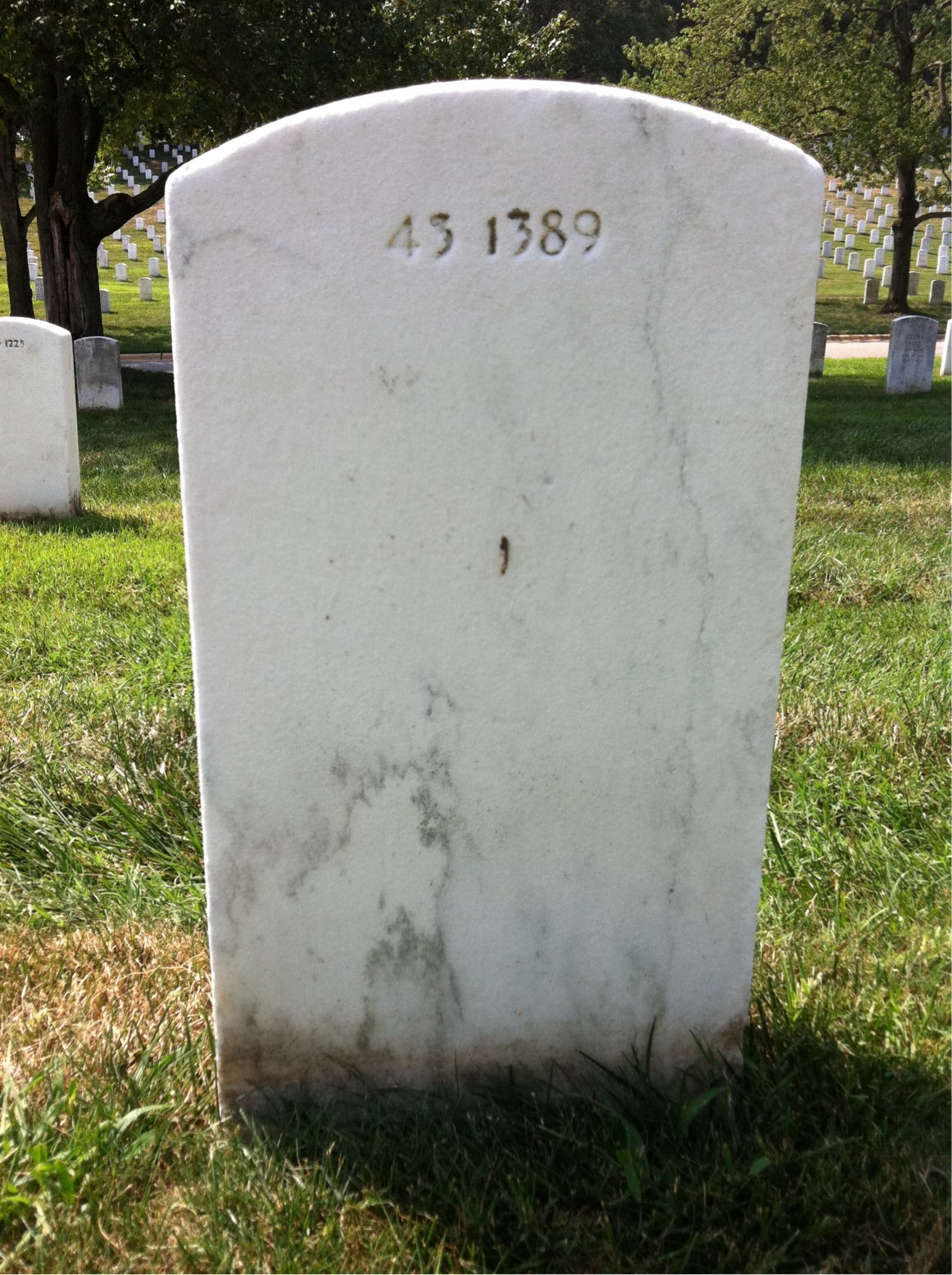 Back of headstone — Arthur Myers