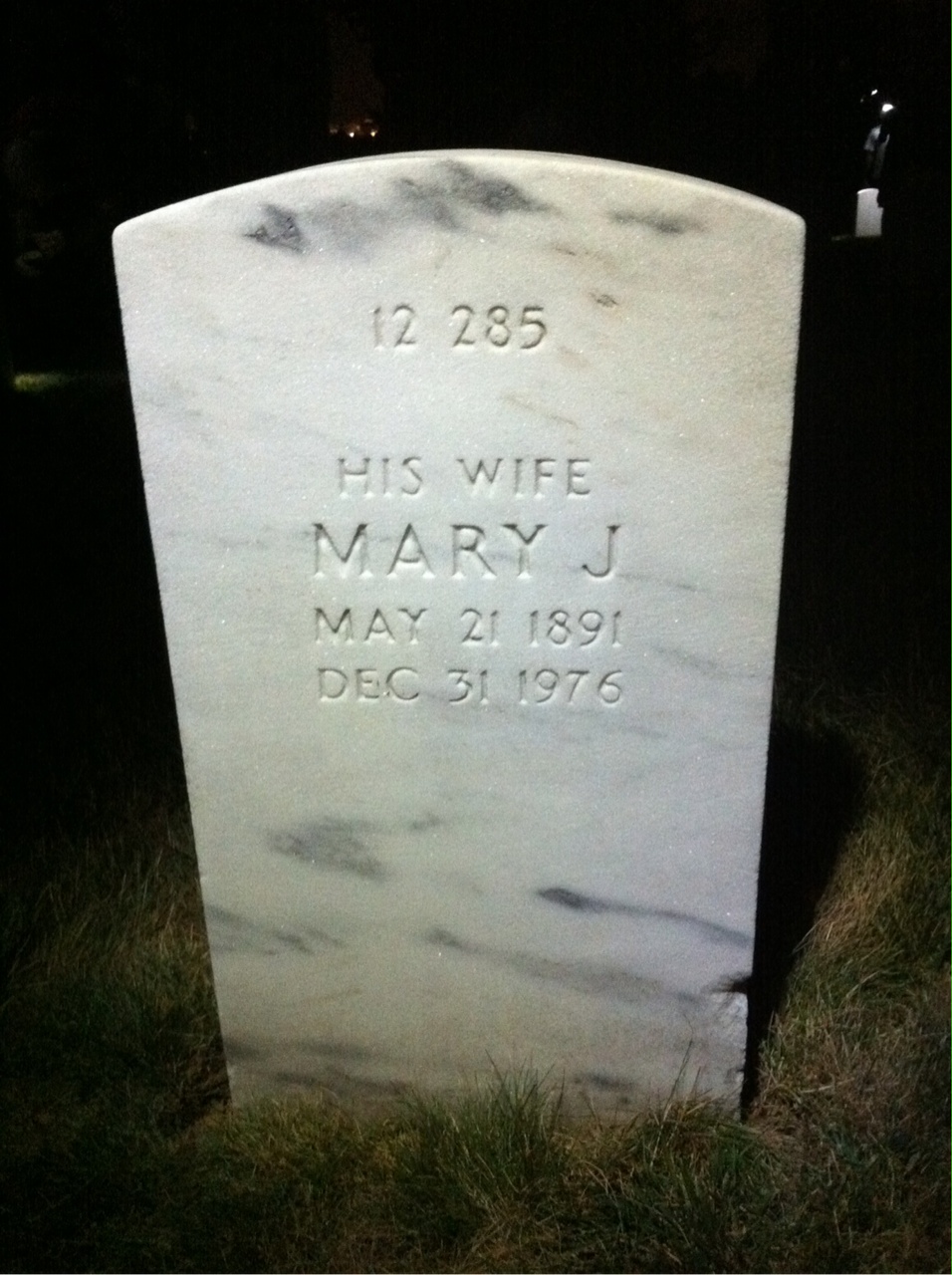 Back of headstone — Joseph Ashi