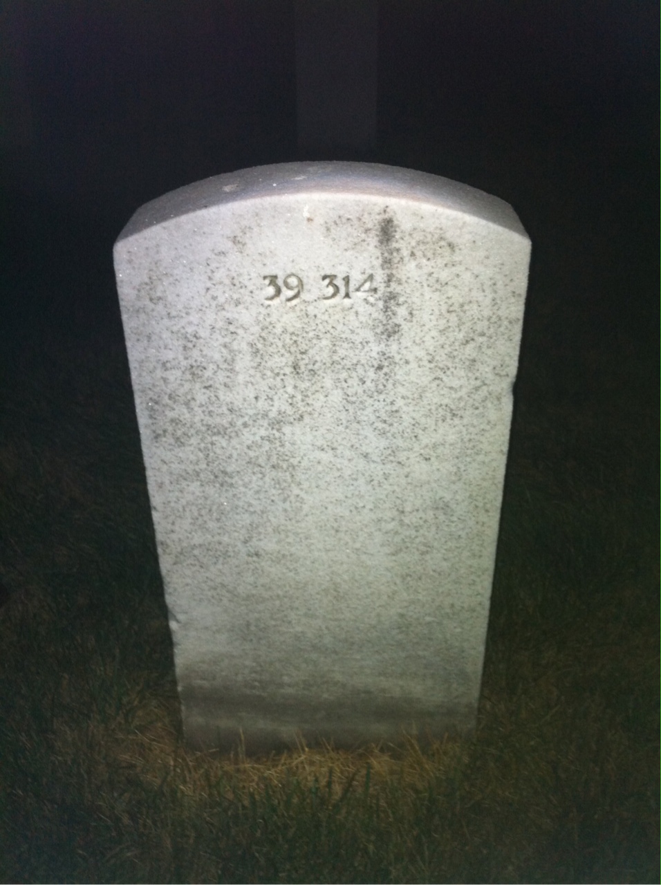 Back of headstone — Ernest Moore