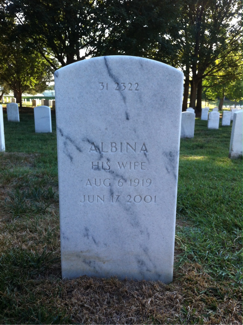 Back of headstone — Francis Munson