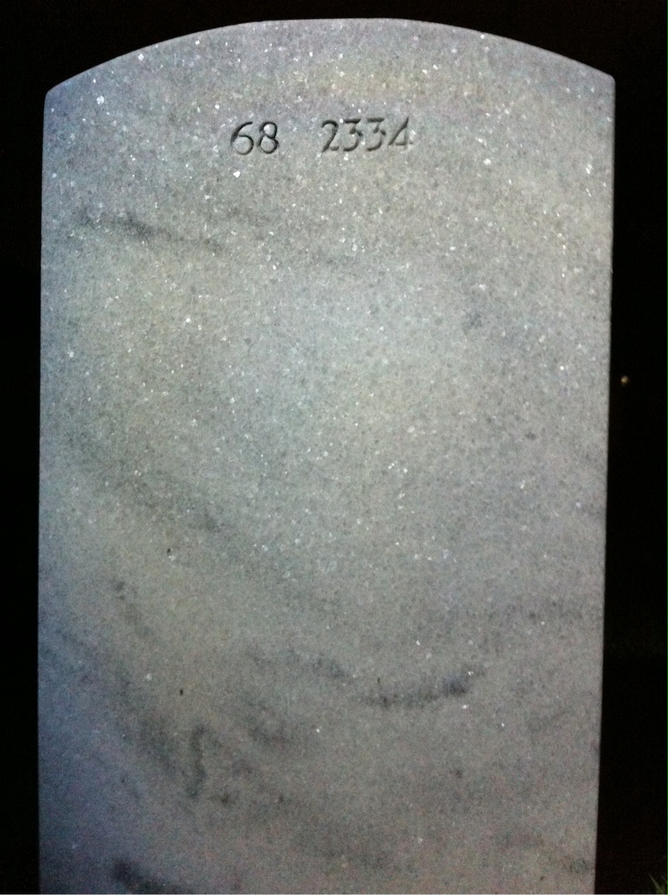 Back of headstone — William D Collar