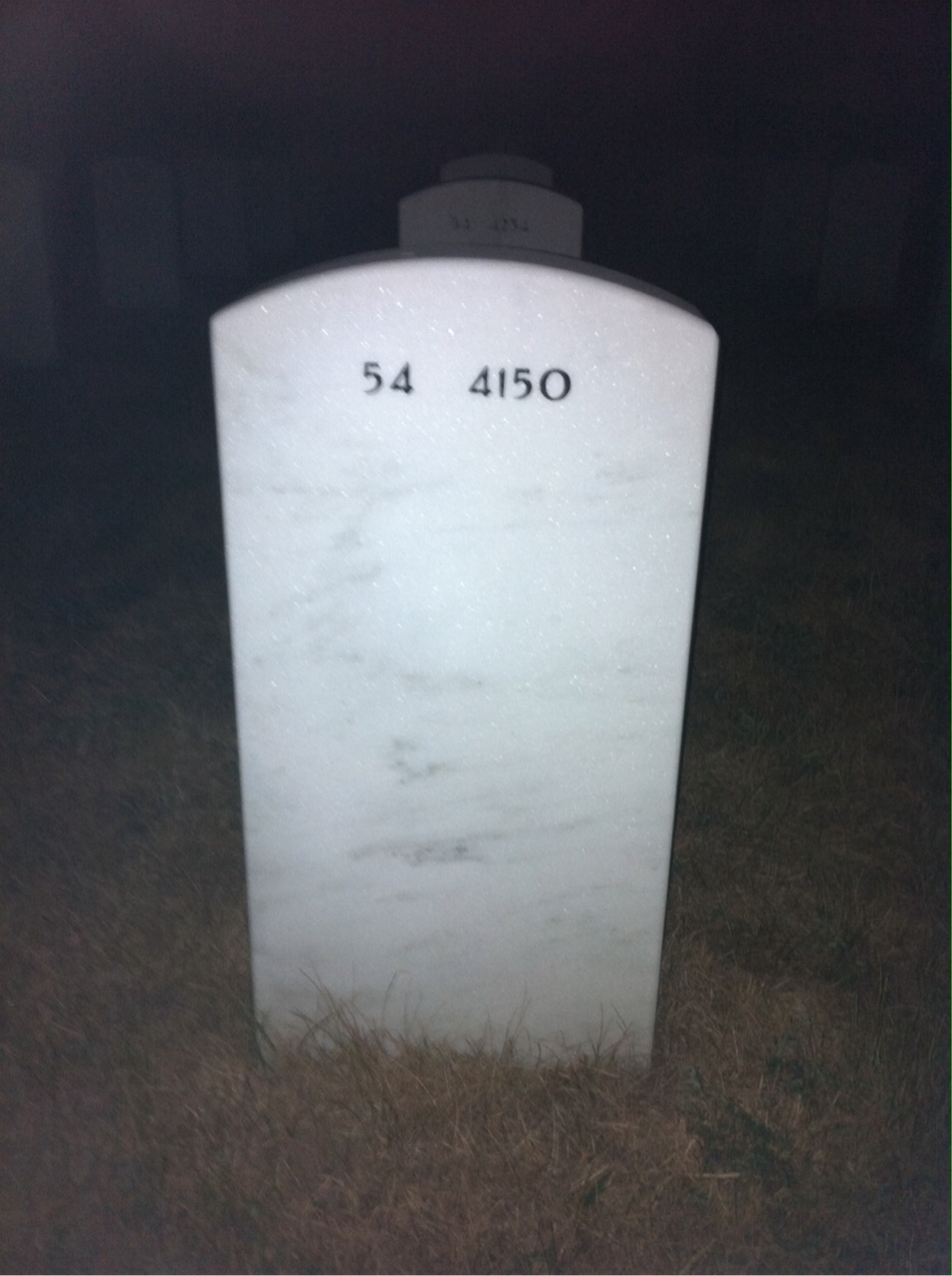 Back of headstone — Park Stompro
