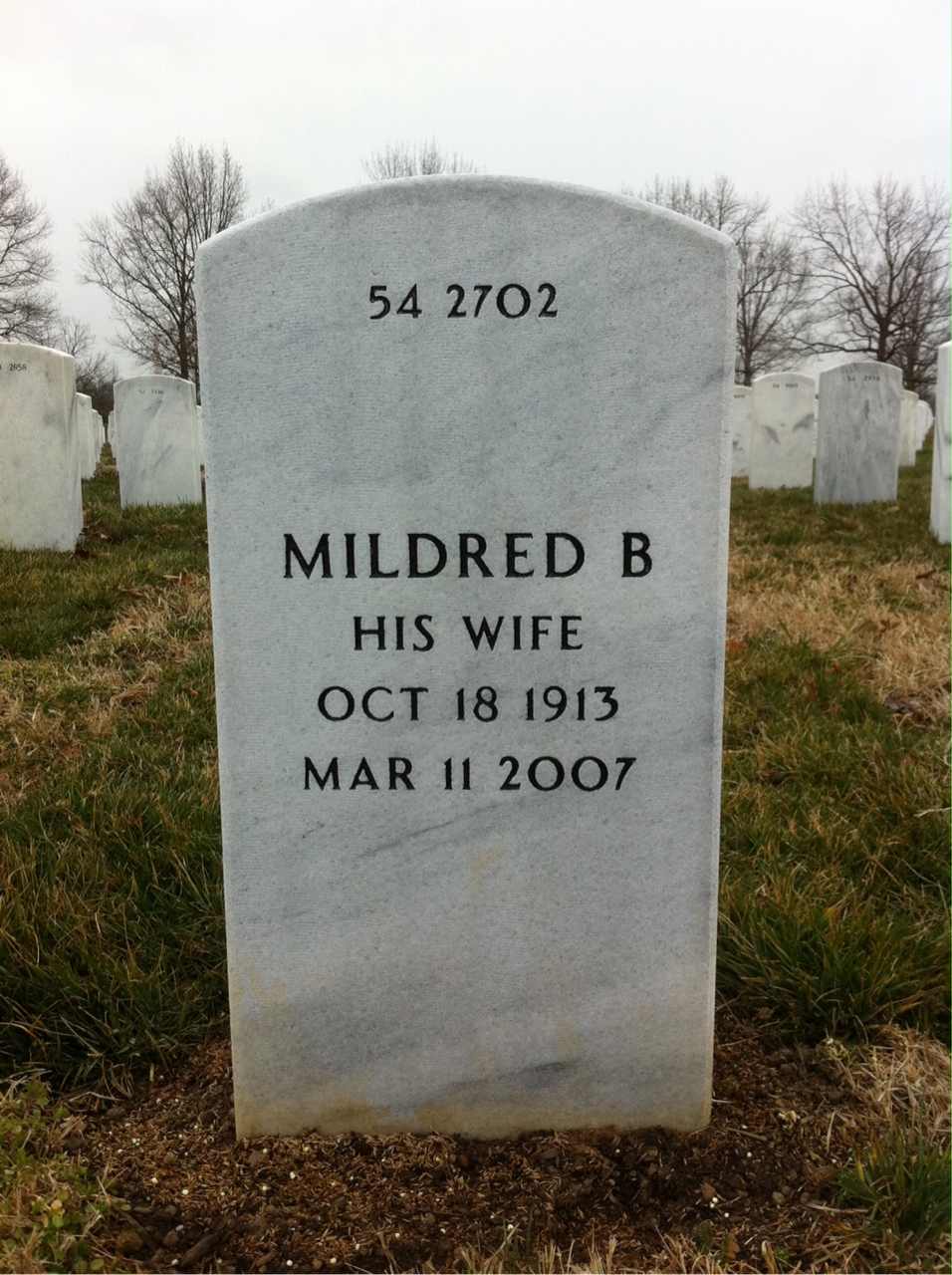 Back of headstone — Robert Baughman